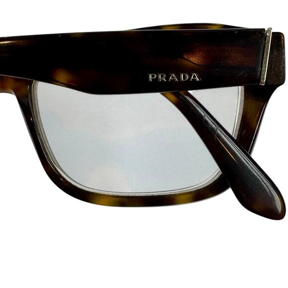 Prada Womens Tortoise Eyeglass Frame VPR 24R Brown Gold 52-16-140 Made in Italy - Picture 7 of 10